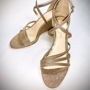Jessica Simpson Dressy Wedge Shoes in Champagne (gold)